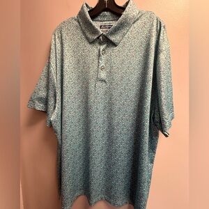 MEN’s EUC Ben Hogan Teal Fun Party/Drink Patterned Golf Polo XXL